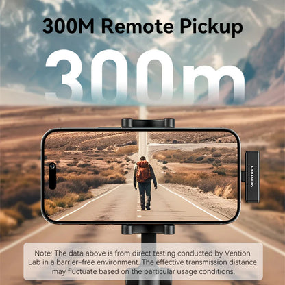 Vention Clip-On Lavalier, USB-C, Set van 2 stuks, Zwart