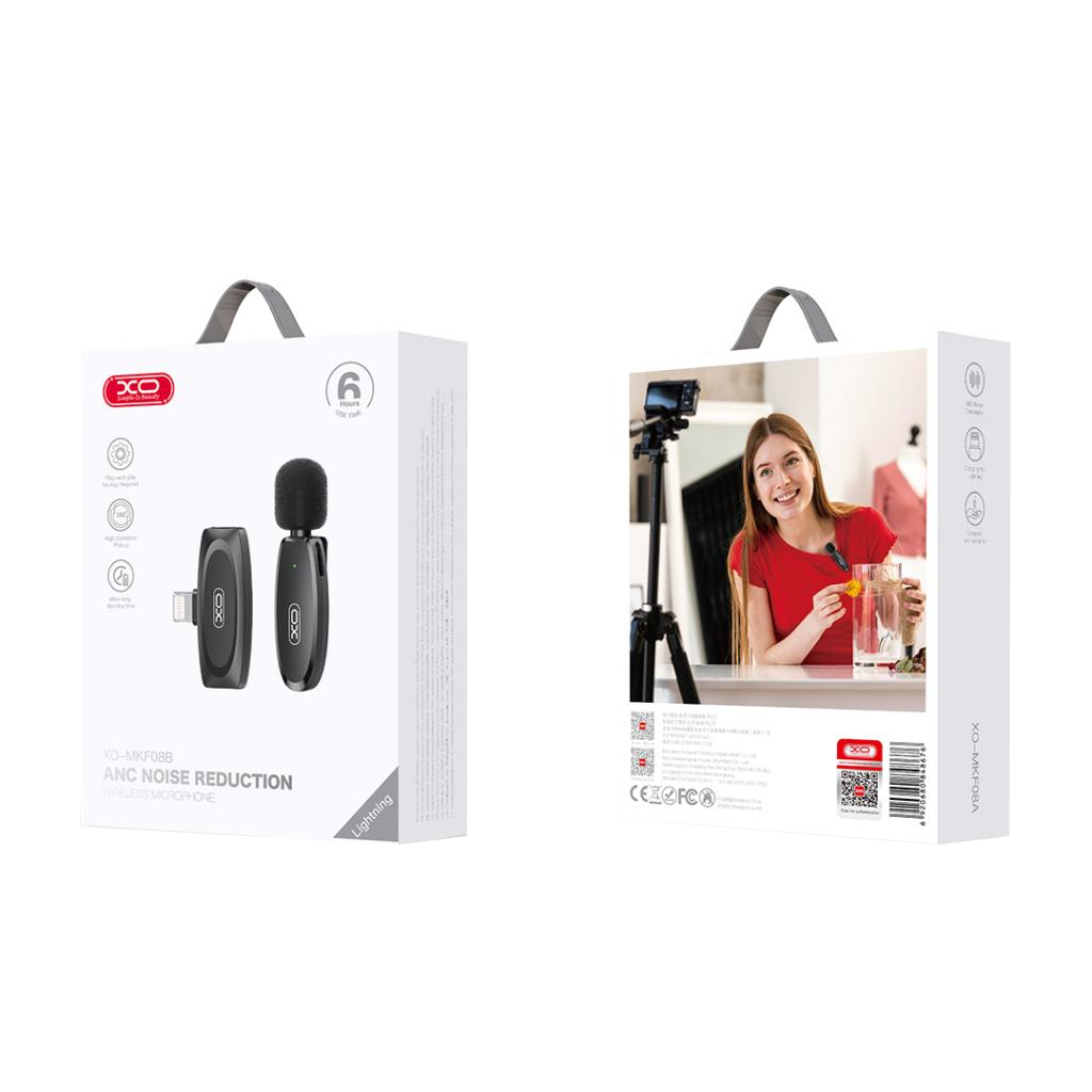 Lavaliermicrofoon XO Design MKF08B, Lightning, Zwart