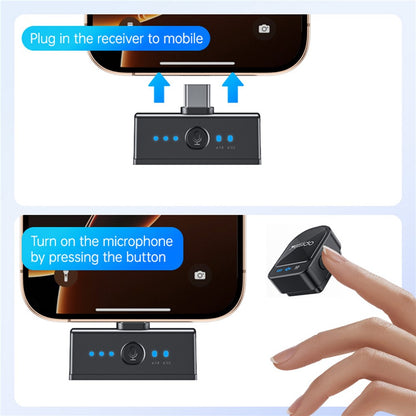 Lavaliermicrofoon Yesido KR19, USB-C / Lightning, Set van 2 stuks, Zwart