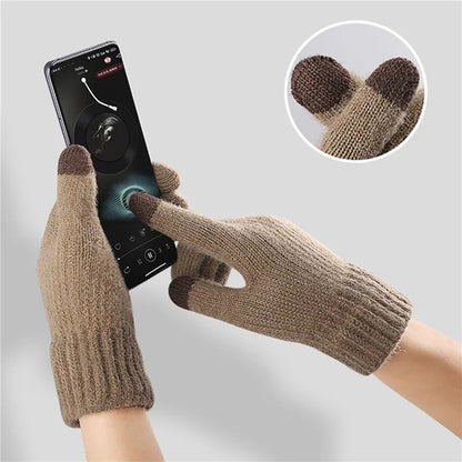 Iwarm ST0016 Touchscreen Winter Gloves, Size 22cm, Brown