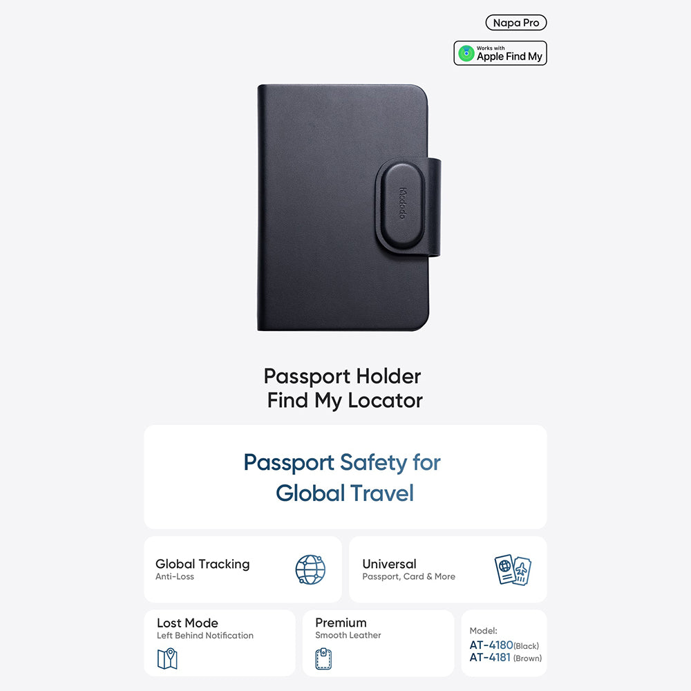 Mcdodo SmartTag Passport Napa Pro AT-4180 voor iOS Series, Zwart