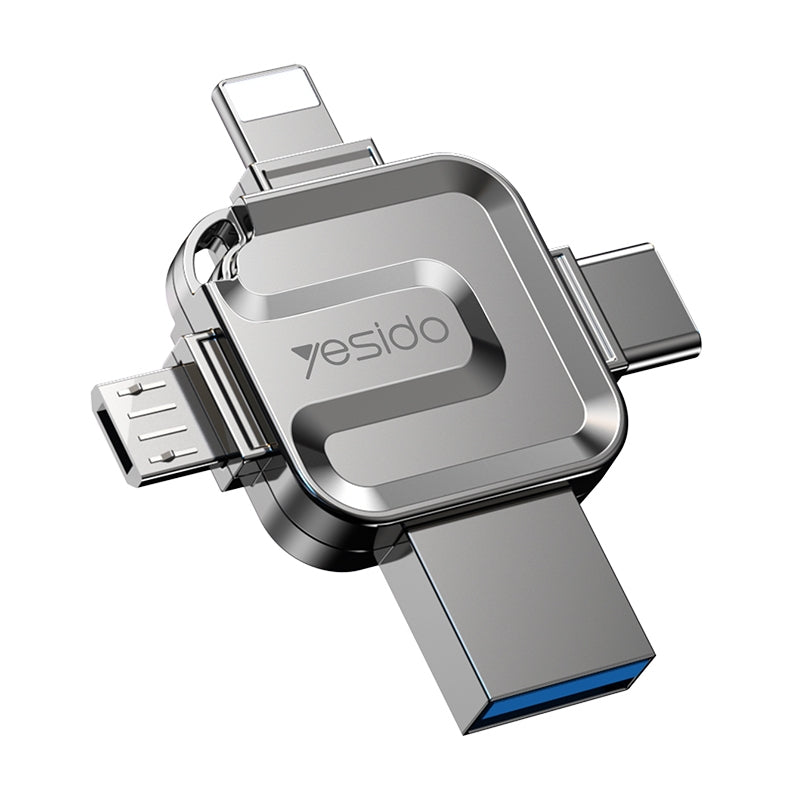 Externe Geheugen USB-A 3.0 / Lightning / USB-C / microUSB Yesido FL15, 64Gb