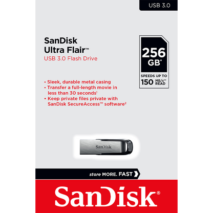 Externe USB-A 3.0 SanDisk Ultra Flair Geheugen, 256Gb SDCZ73-256G-G46