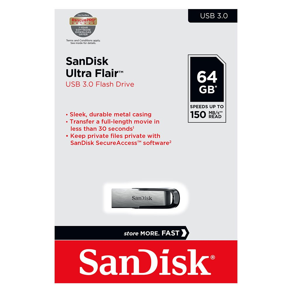 Externe geheugen USB-A 3.0 SanDisk Ultra Flair, 64Gb SDCZ73-064G-G46