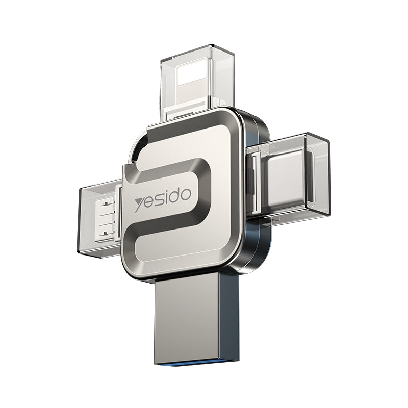 Externe Geheugen USB-A 3.0 / Lightning / USB-C / microUSB Yesido FL15, 64Gb