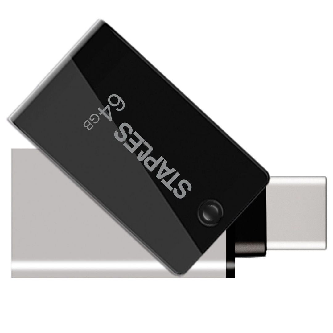 Externe Geheugen USB-A 3.1 / USB-C Staples K23, 64Gb EKMMD64GK233CST