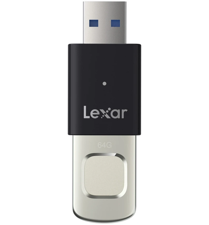 Externe geheugen USB-A 3.2 Lexar JumpDrive Fingerprint F35 Pro, 64Gb