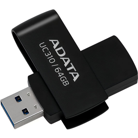 Externe USB-A 3.2 Geheugen Adata UC310, 64Gb UC310-64G-RBK