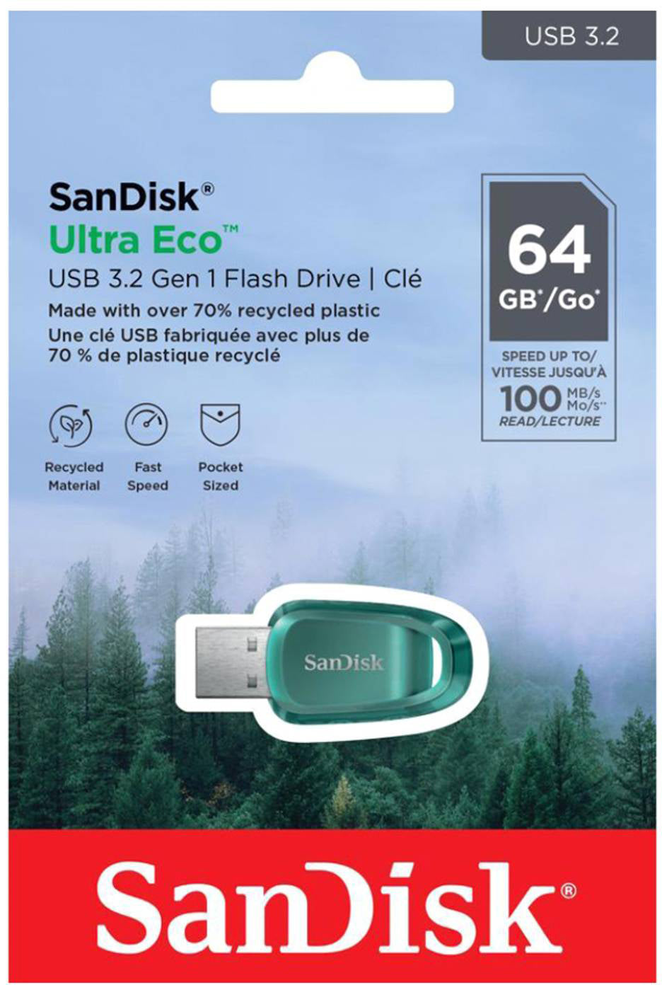 Externe USB-A 3.2 SanDisk Ultra Eco Geheugen, 64Gb SDCZ96-064G-G46