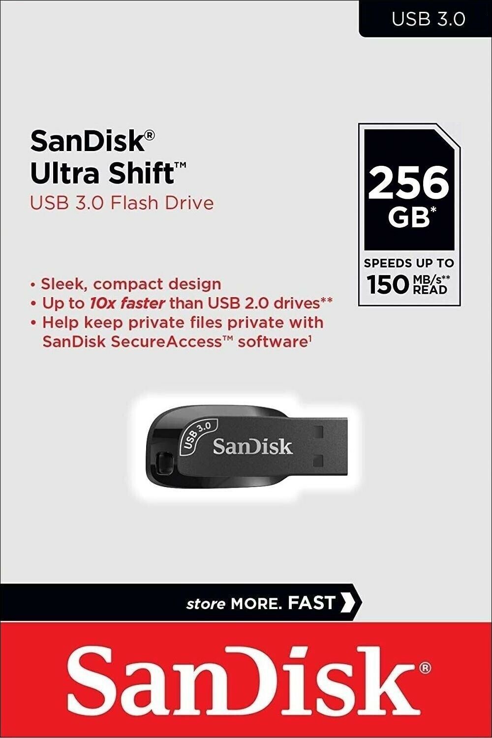 Externe USB-A 3.2 SanDisk Ultra Shift Geheugen, 256Gb SDCZ410-256G-G46
