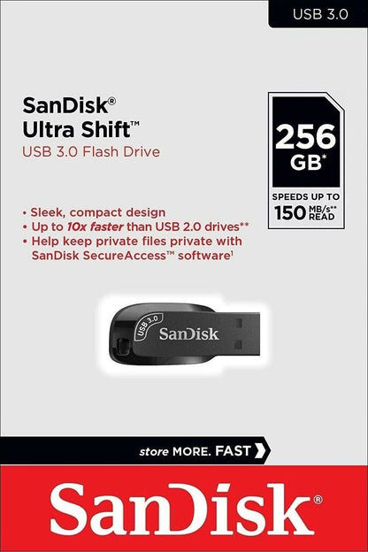 Externe USB-A 3.2 SanDisk Ultra Shift Geheugen, 256Gb SDCZ410-256G-G46