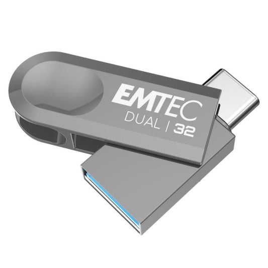 Externe USB-A 3.2 / USB-C Emtec D280 Dual Geheugen, 32Gb ECMMD32GD28