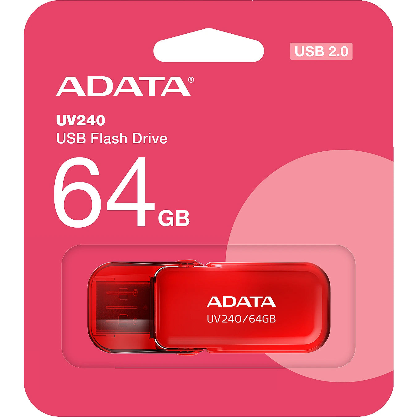 Extern USB-A-geheugen Adata UV240, 64Gb AUV240-64G-RRD 