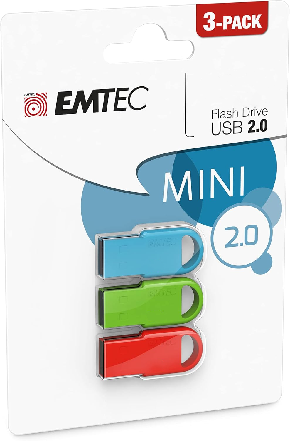 Externe USB-A Geheugen Emtec D250 Mini, 16Gb, Set van 3 stuks ECMMD16GD252P3