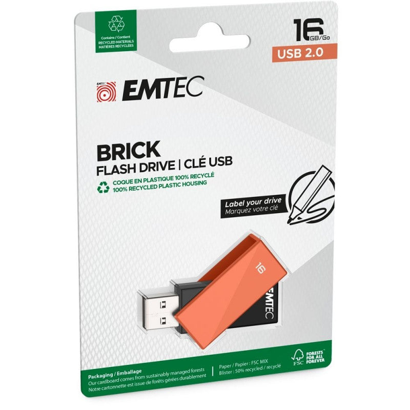 Externe USB-A Geheugen Emtec C350 Brick, 16Gb ECMMD16GC352