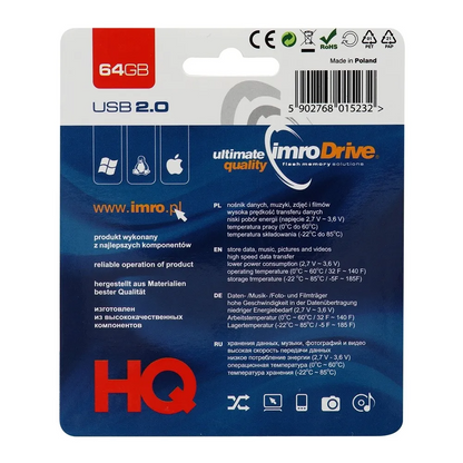 Externe USB-A Geheugen Imro, 64Gb