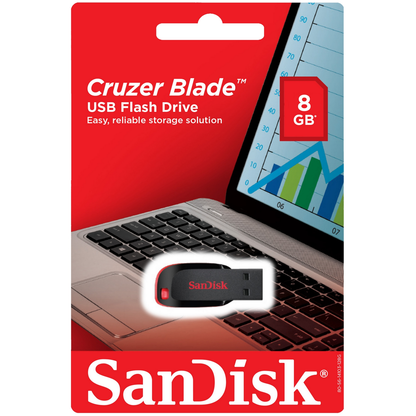 SanDisk Cruzer Blade USB-A extern geheugen, 8Gb SDCZ50-008G-B35 