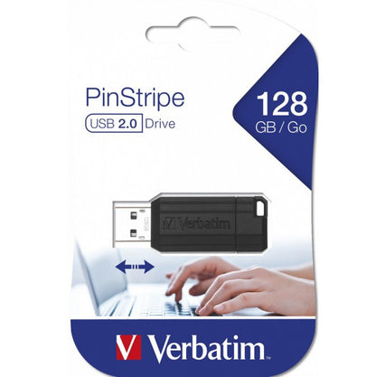 Externe USB-A Verbatim PenDrive Pinstripe, 128Gb