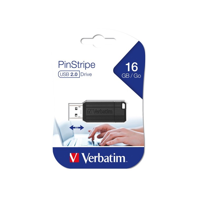 Externe USB-A Geheugen Verbatim PenDrive Pinstripe, 16Gb