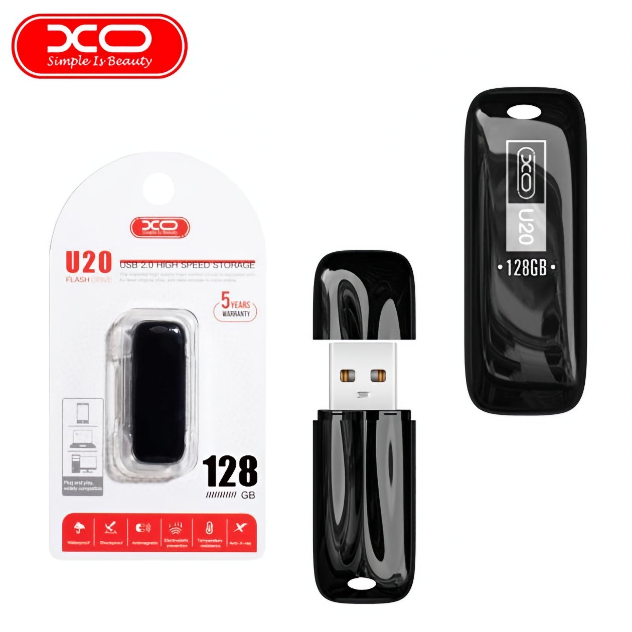 Externe USB-A Geheugen XO Design U20, 128Gb