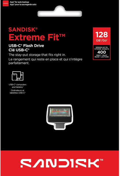 Externe USB-C Geheugen SanDisk Extreme Fit, 128Gb SDCZ530-128G-G46