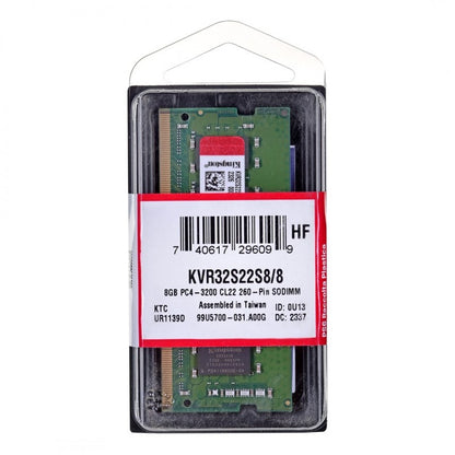 Kingston ValueRAM RAM-geheugen, DDR4 SODIMM, 8GB, 3200Mhz KVR32S22S8/8