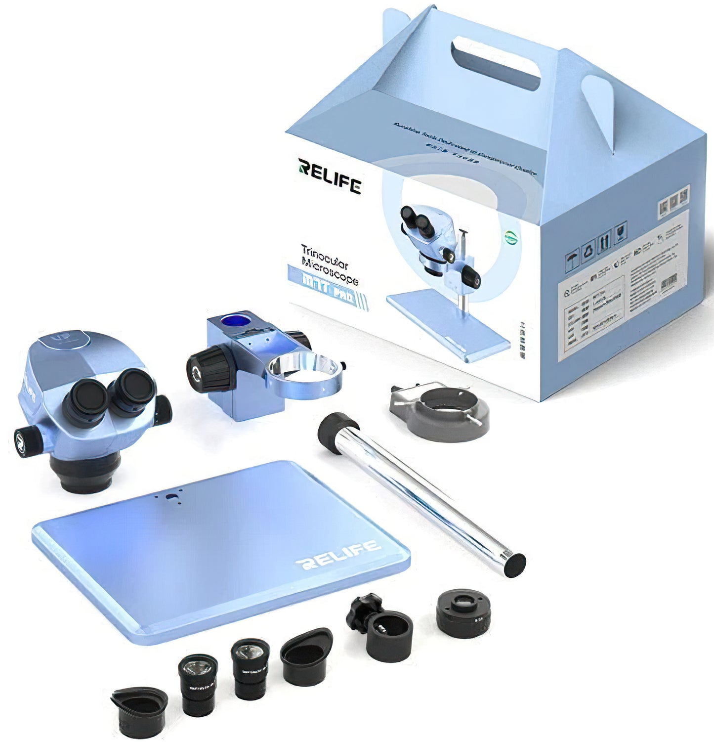 Relife RL-M7T Pro Microscoop, Blauw