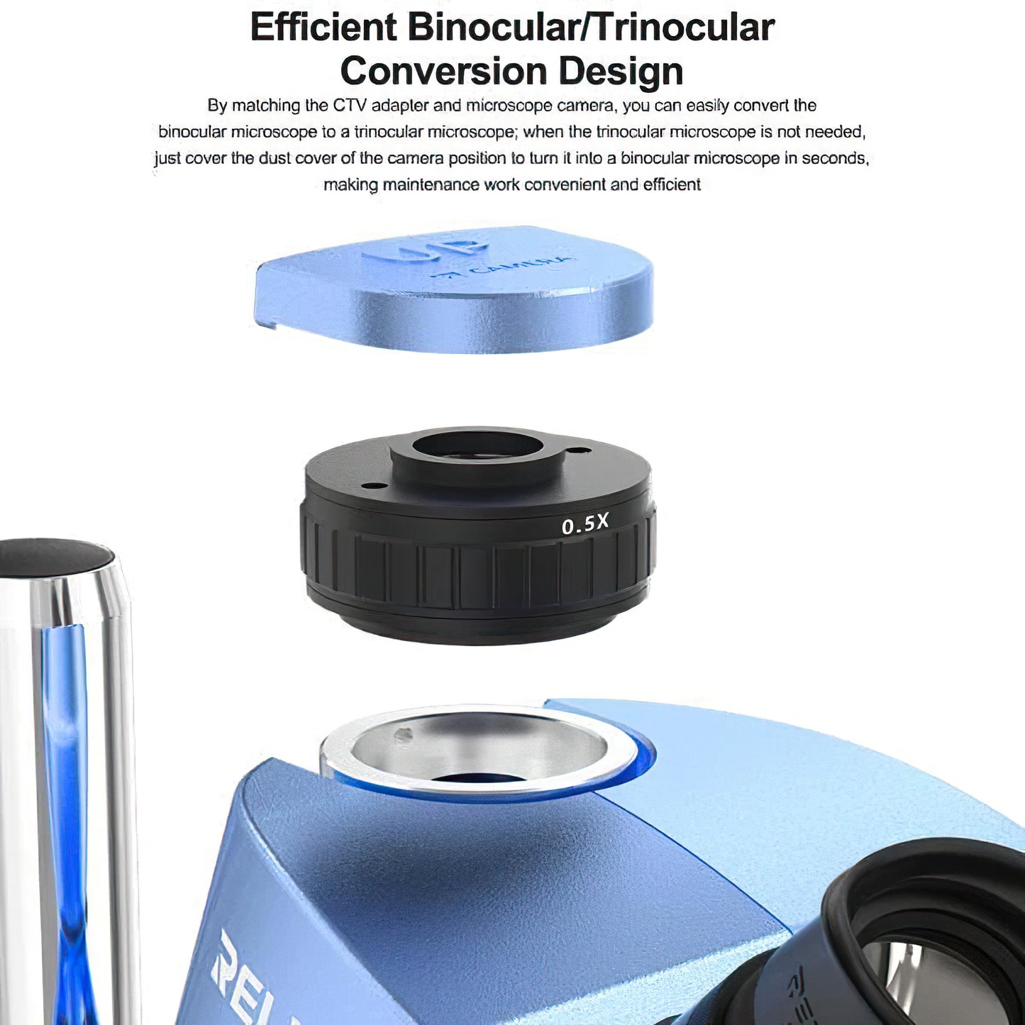 Relife RL-M7T Pro Microscoop, Blauw