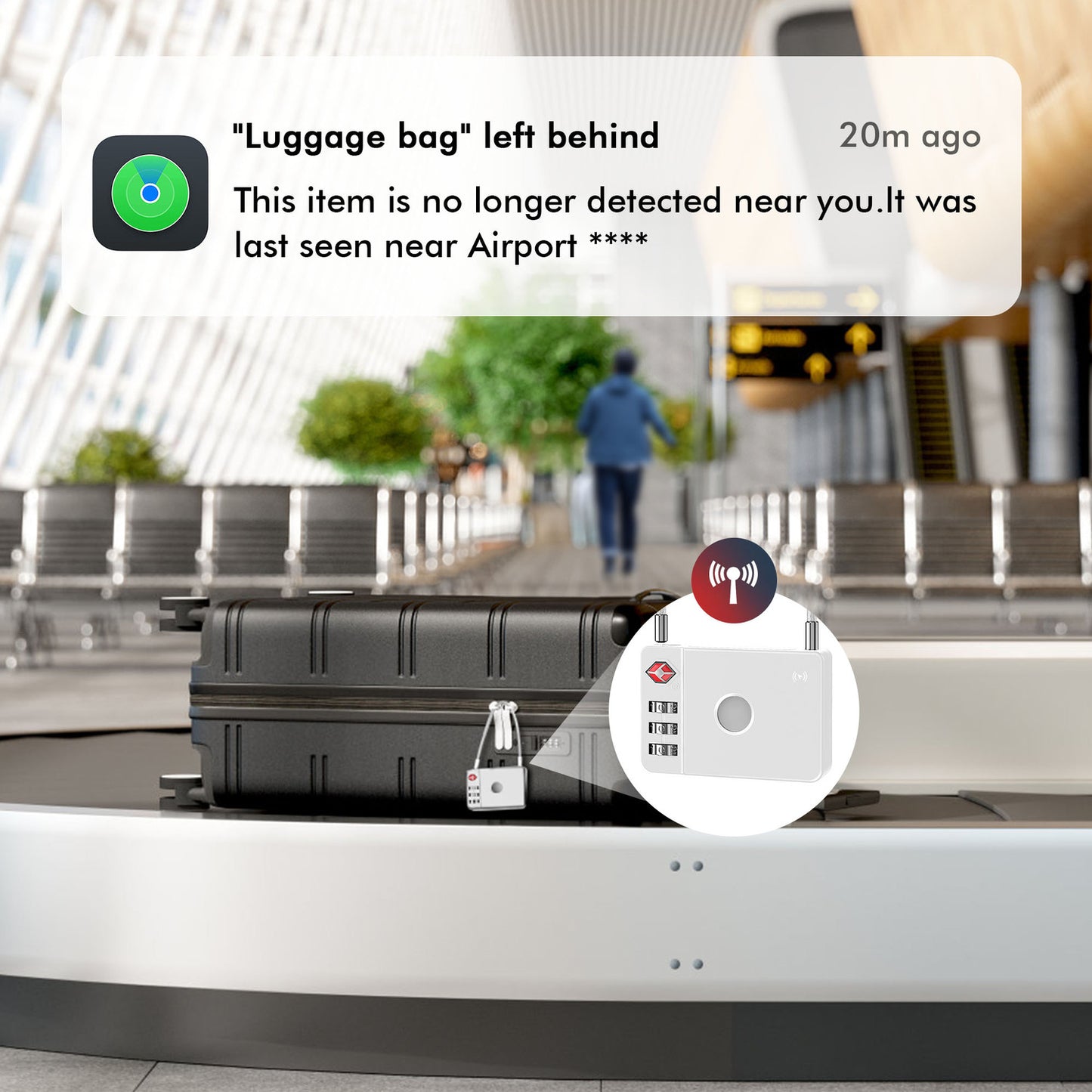 MiLi SmartTag MiLock Luggage voor iOS Series, Wit HD-P16-L
