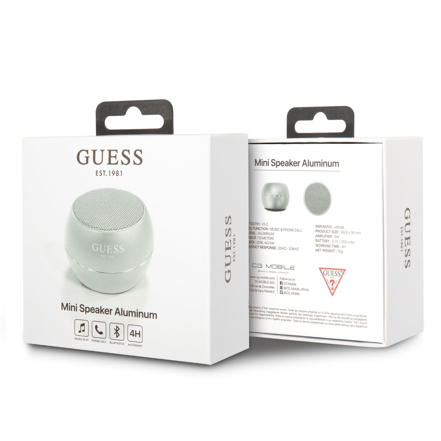 Draagbare Bluetooth Speaker Guess, 3W, Zilver