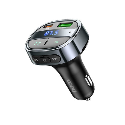FM Bluetooth-modulator HOCO E70, 1 x USB-A - 1 x USB-C - microSD
