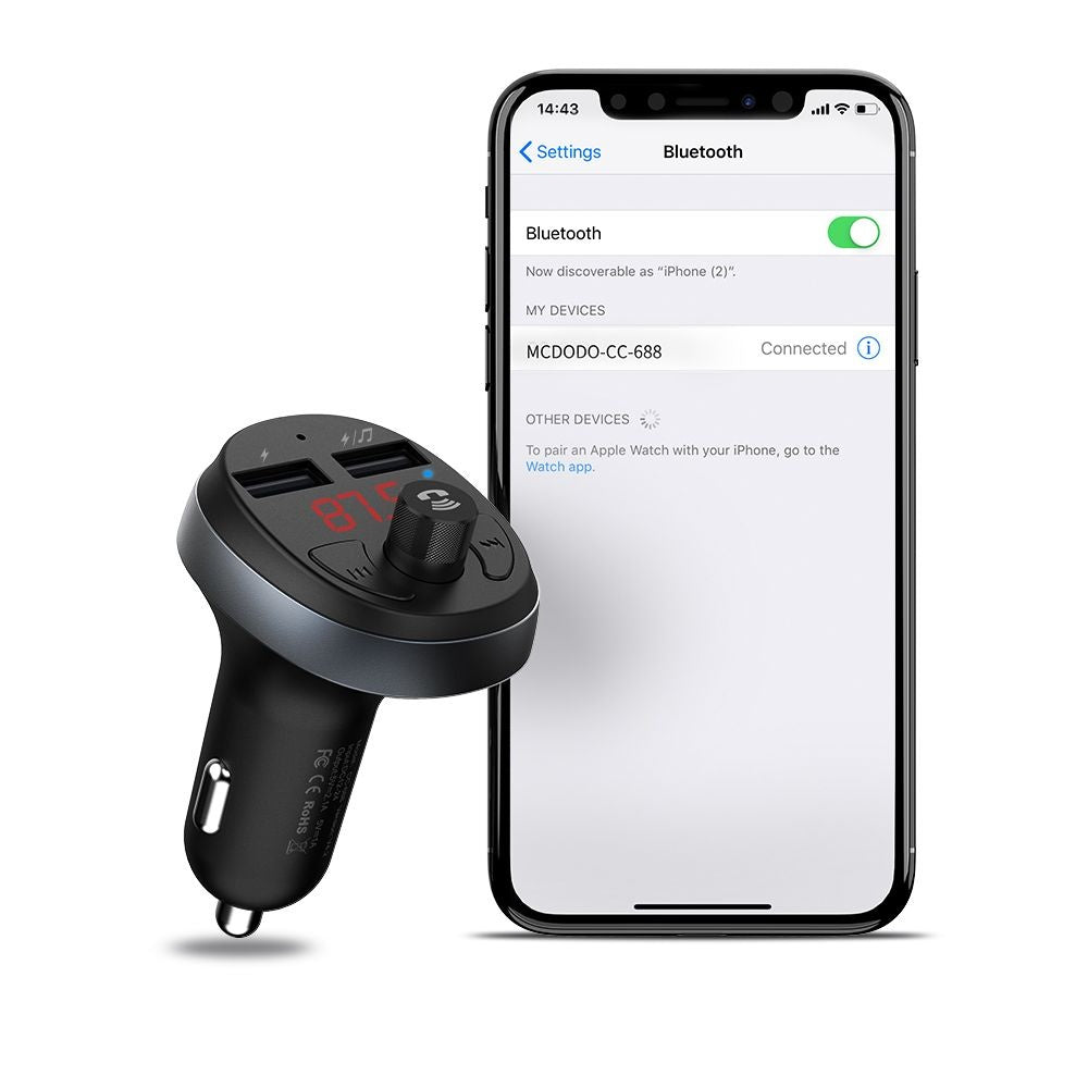 FM Bluetooth-modulator McDodo, 2 x USB-A