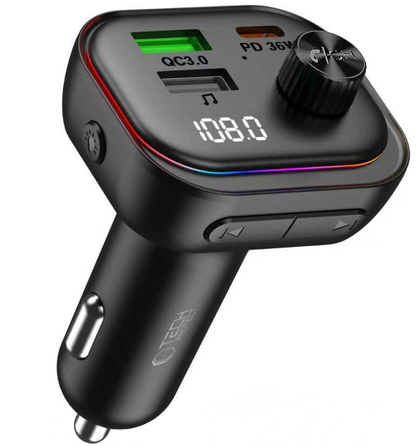 FM Bluetooth-modulator Tech-Protect CC07, 2 x USB-A - 1 x USB-C