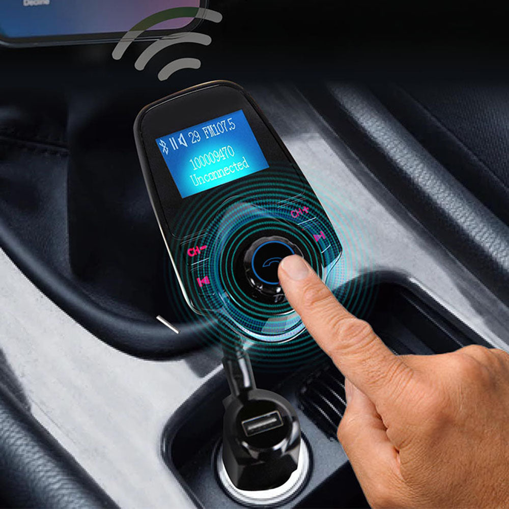 Techsuit MFM4 Bluetooth FM Modulator, 1 x USB-A - 1 x 3.5mm - 1 x microSD, Black