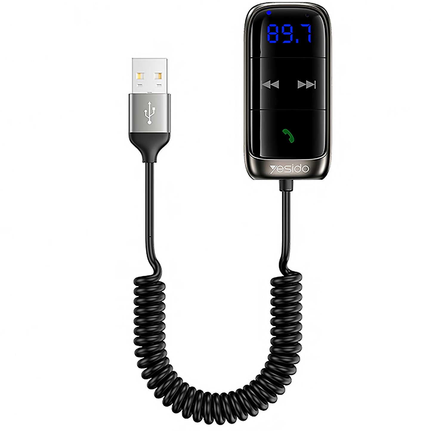 FM Bluetooth-modulator Yesido YAU32, 1 x 3.5mm - 1 x microSD