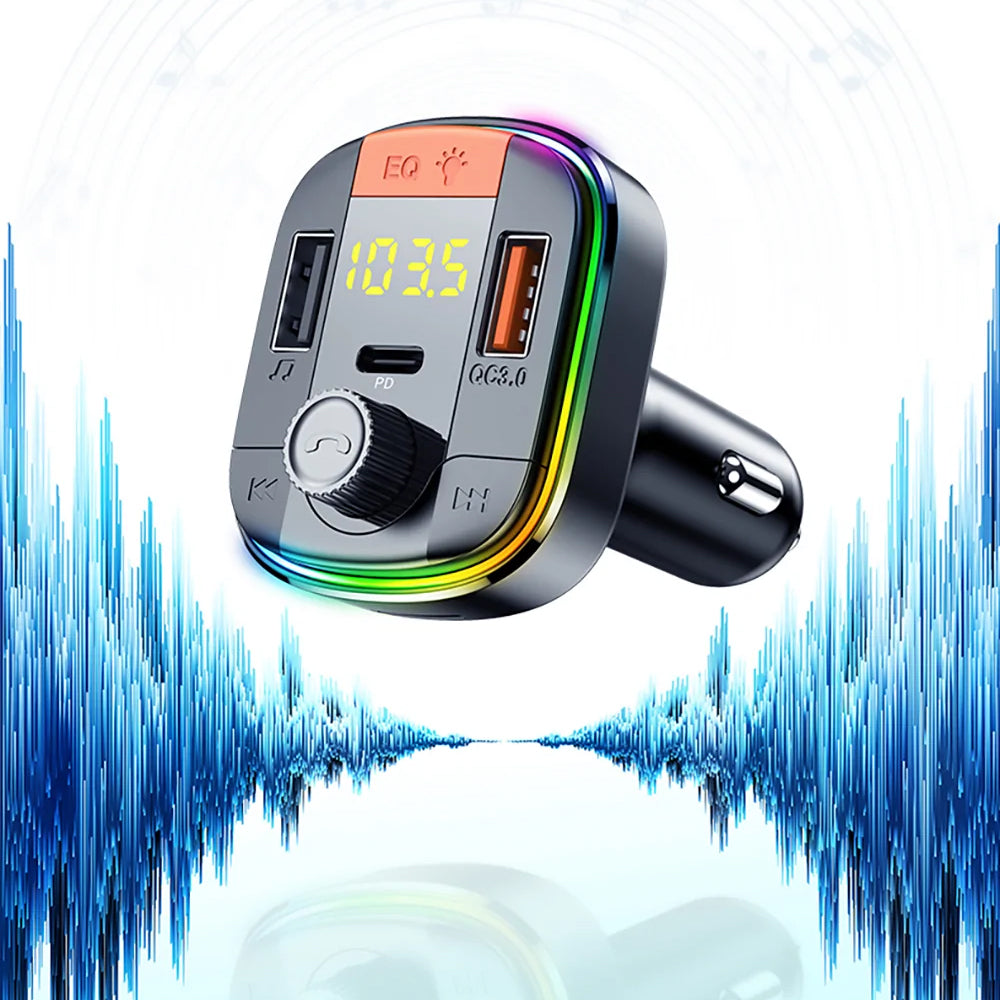 FM Bluetooth-modulator Yesido Y45, 2 x USB-A - 1 x USB-C - 1 x microSD