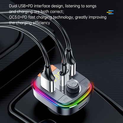 FM Bluetooth-modulator Yesido Y45, 2 x USB-A - 1 x USB-C - 1 x microSD