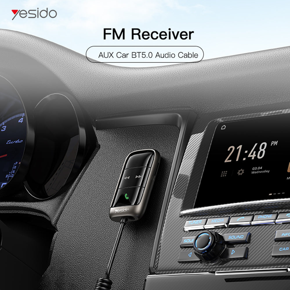 FM Bluetooth-modulator Yesido YAU32, 1 x 3.5mm - 1 x microSD