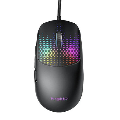 Gaming Muis Bedraad USB Yesido KB32, RGB, 7200DPI, Zwart