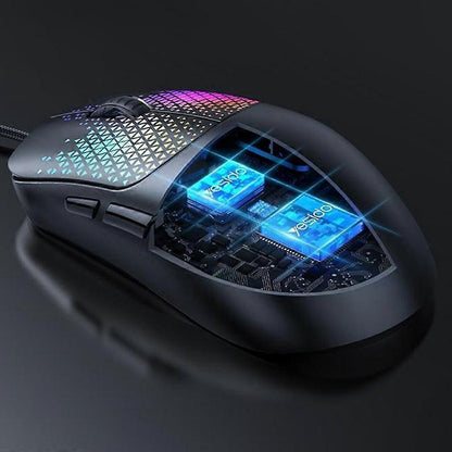 Gaming Muis Bedraad USB Yesido KB32, RGB, 7200DPI, Zwart