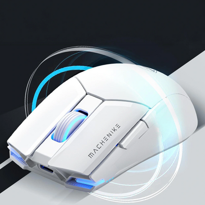 Draadloze gamingmuis Machenike M7 Pro, RGB, 1000 DPI - 26000 DPI, wit