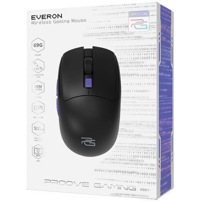 Gamingmuis Draadloos Proove Everon, 800DPI - 10000DPI, Zwart WMEV00022001