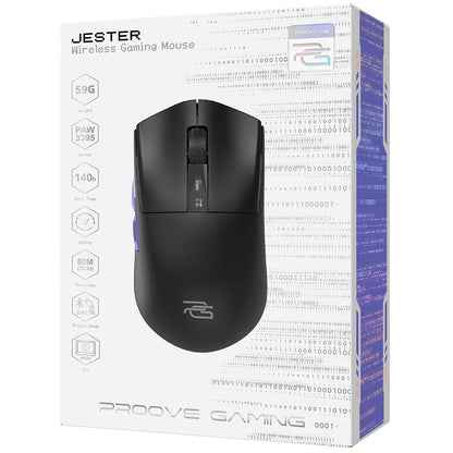Draadloze Gaming Muis Proove Jester, 800DPI - 26000DPI, OLED-display, Zwart WMJS00022001