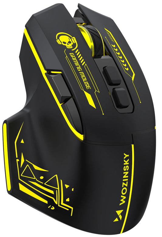 Draadloze Gaming Muis WZK WMGB-1181, 3200DPI, Zwart Geel