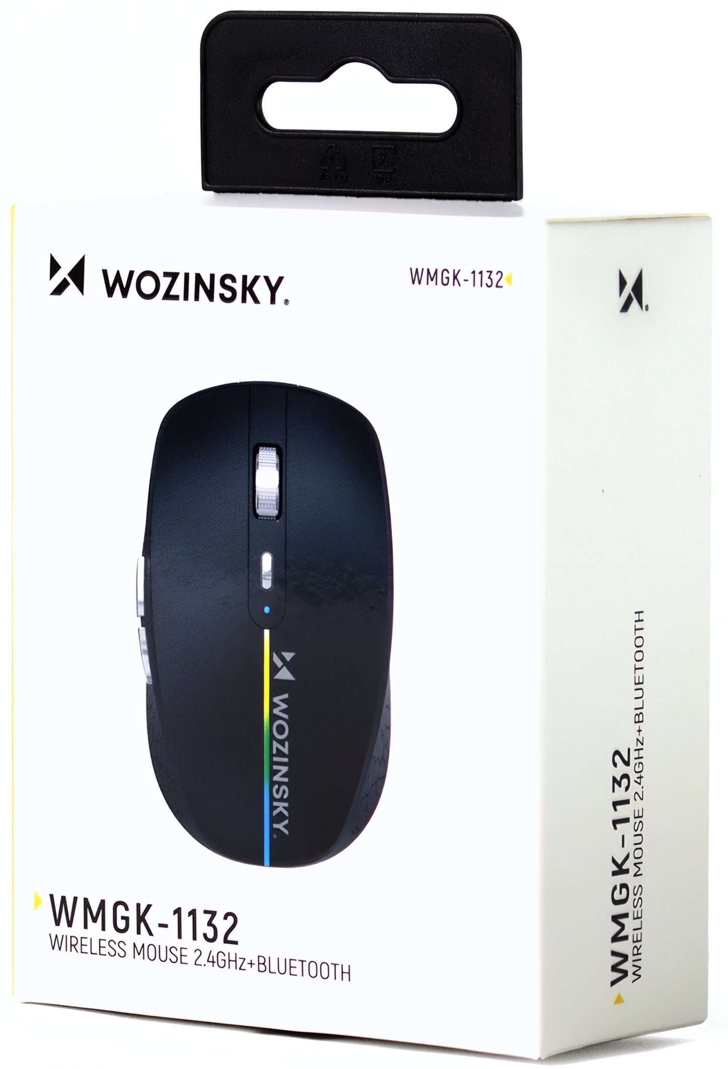 Draadloze Gaming Muis WZK WMGK-1132, 1600DPI, RGB, BT / Wi-Fi, Zwart