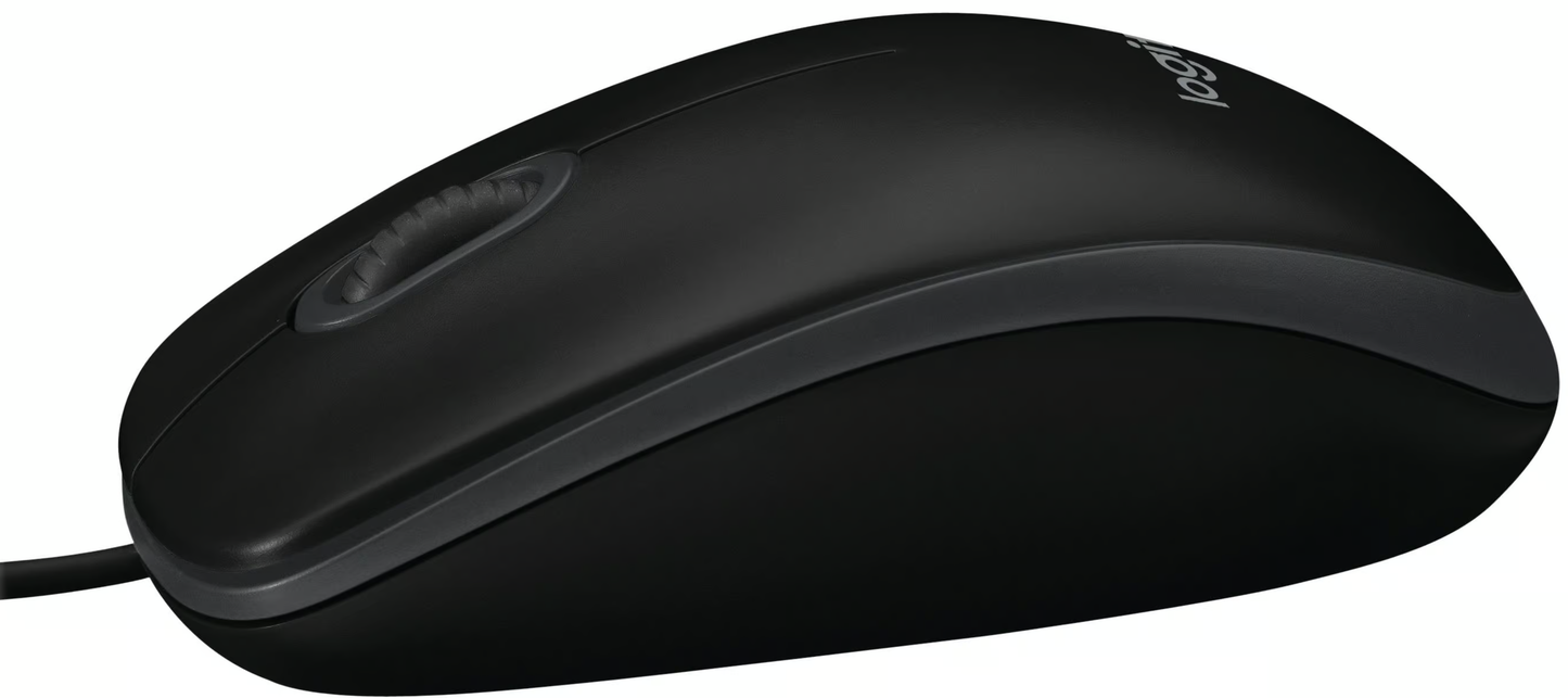 Wired USB Mouse Logitech B100, 1000DPI, Black 910-003357