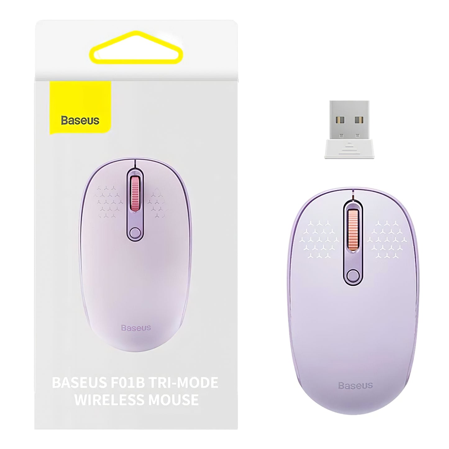 Draadloze Muis Baseus F01B Tri-Mode, 1600DPI, BT / Wi-Fi, Paars B01055503513-00