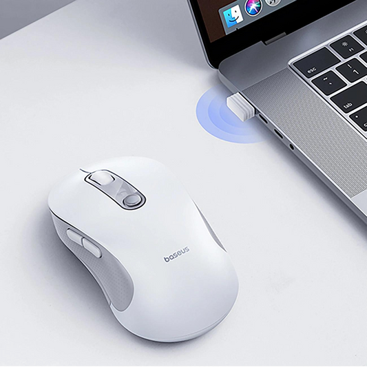 Draadloze Muis Baseus F02, 1600DPI, BT / Wi-Fi, Wit B0203302