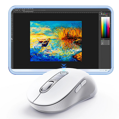 Draadloze Muis Baseus F02, 1600DPI, BT / Wi-Fi, Wit B0203302