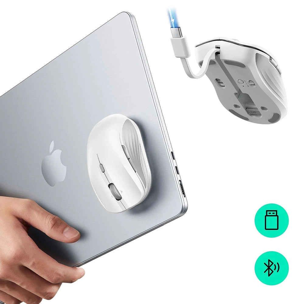 Draadloze Muis ESR MagMouse, 800DPI - 4800DPI, BT / Wi-Fi, Wit